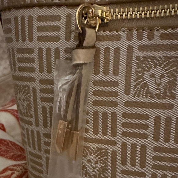 Anne Klein Tan Geometric Satchel - Picture 2 of 6
